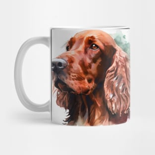 Red Irish Setter Watercolor Portrait Mug